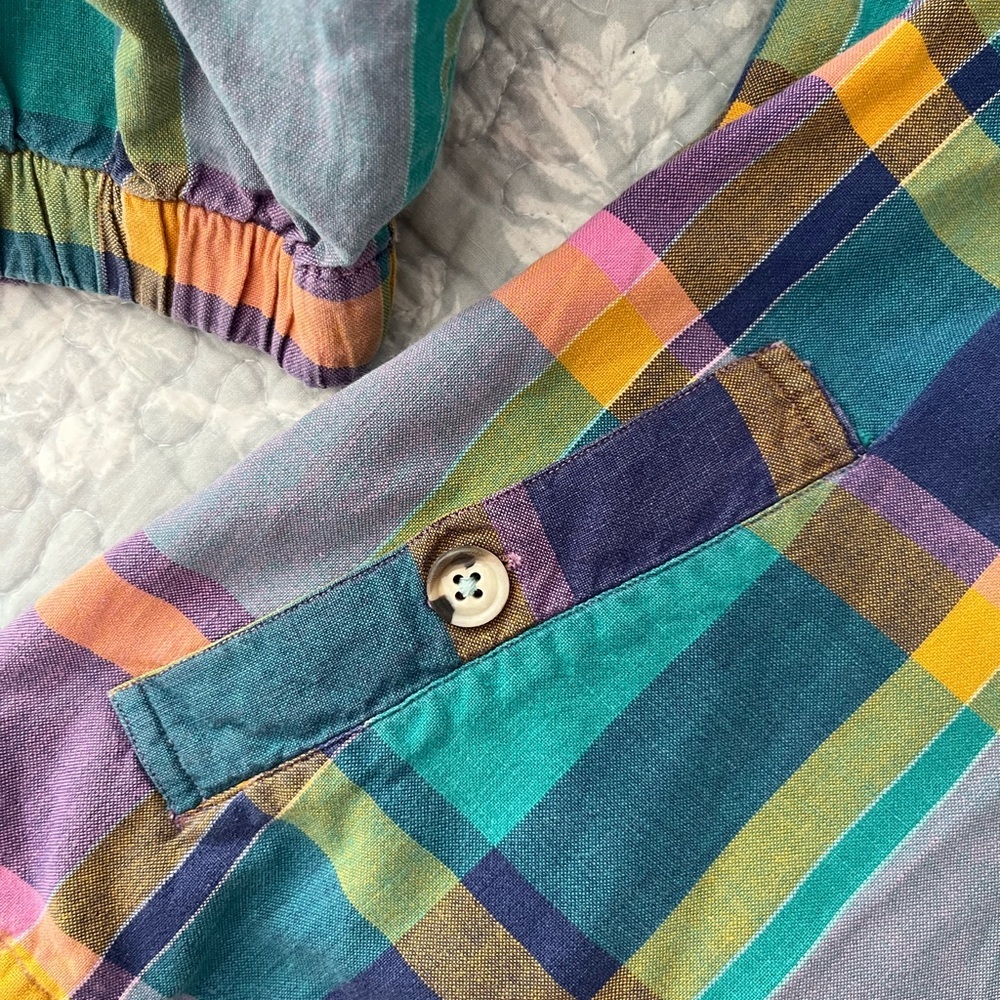 Allen Solly Vintage Madras Plaid Jacket, Petite L - Picture 8 of 12